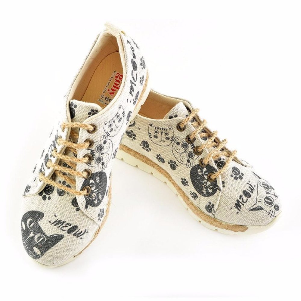 Goby Shoes - Meow Black Cat Sneakers - Picture 2 of 6